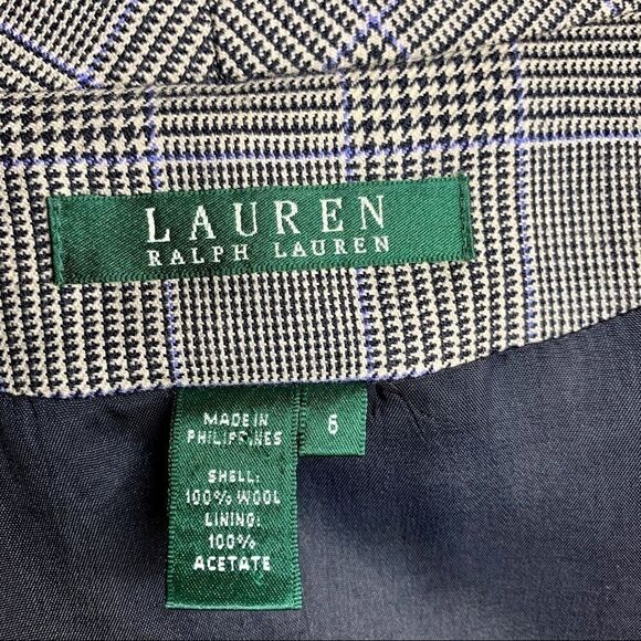 Lauren Ralph Lauren glen plaid wool blazer size 6 - Picture 6 of 8